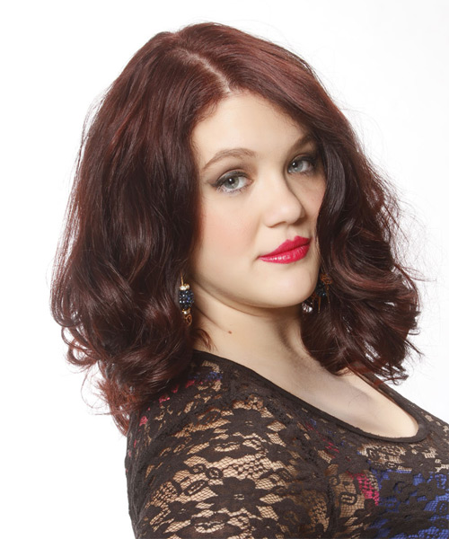 Thick Red Mid-Length Locks - side on view