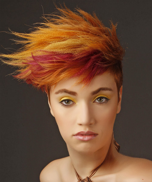 Short Emo Hairstyle With Long Side Swept Bangs