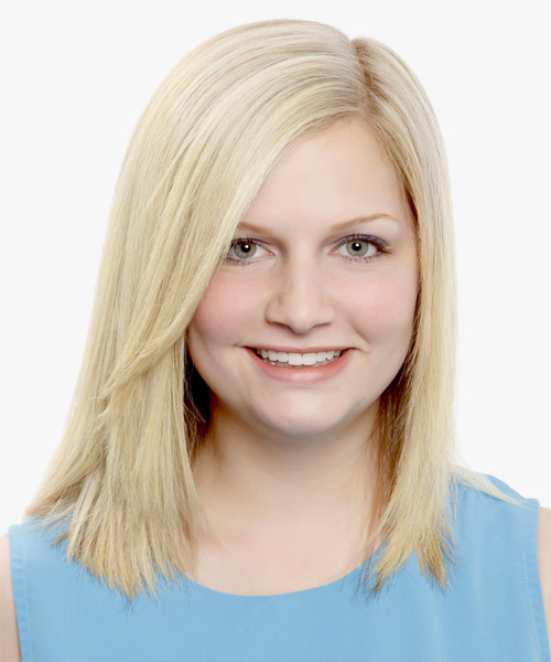 Medium Straight   Platinum  Hairstyle