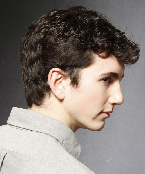 Short And Casual Male Hairstyle With Curly Top - side view