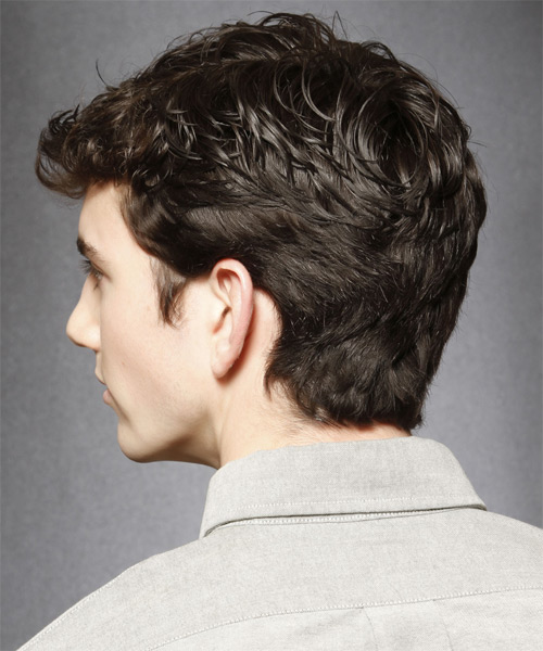 Short And Casual Male Hairstyle With Curly Top - side on view
