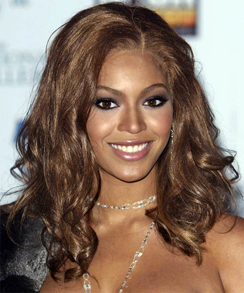 Beyonce Knowles Long Curly    Chocolate Brunette   Hairstyle