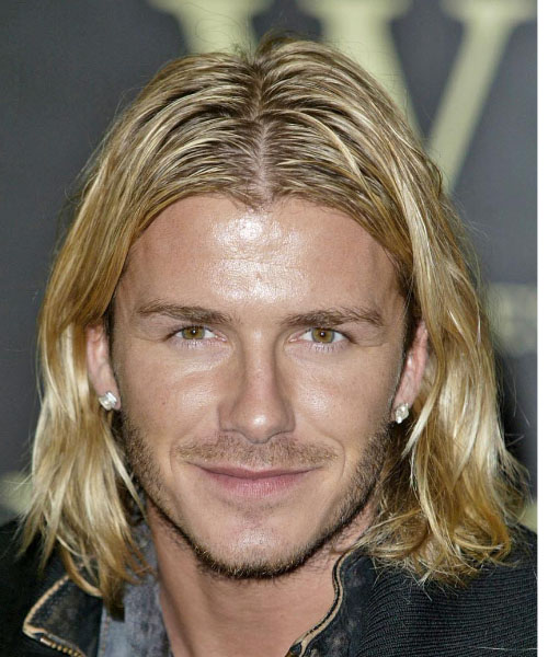 David Beckham Long And Messy Hairstyle