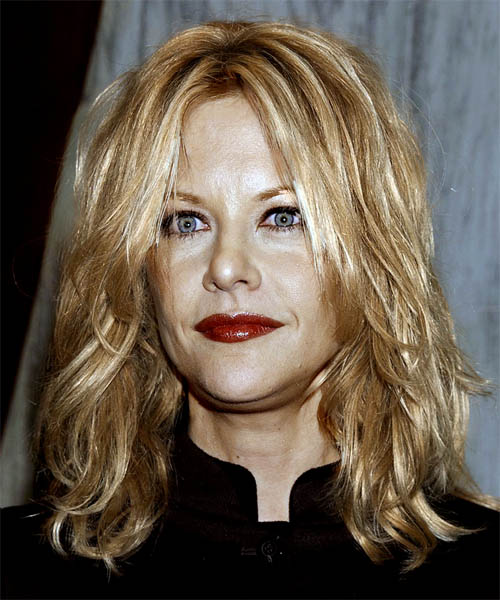 Meg Ryan Long Wavy   Dark Blonde and Light Blonde Two-Tone   Hairstyle