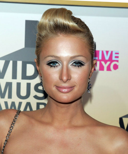 Paris Hilton  Long Straight    Updo Hairstyle