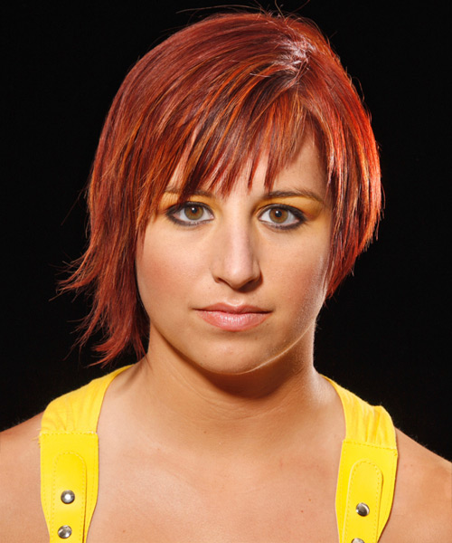 Short Straight And Edgy Copper Hairstyle