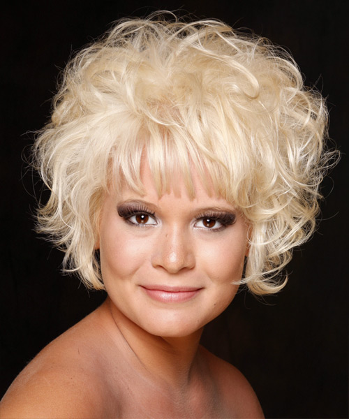 Short Light Platinum Blonde Curls
