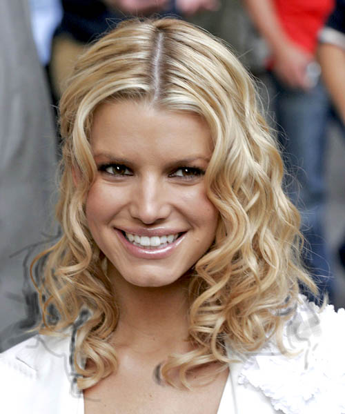 Jessica Simpson Medium Curly     Hairstyle
