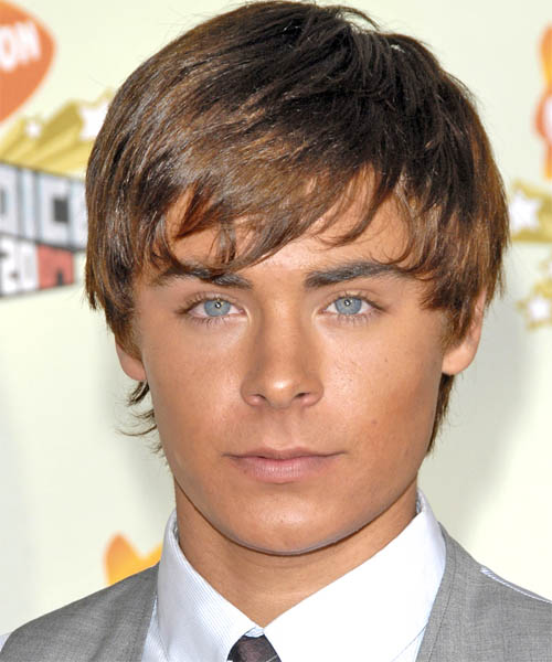 Zac Efron Short Straight    Caramel Brunette   Hairstyle