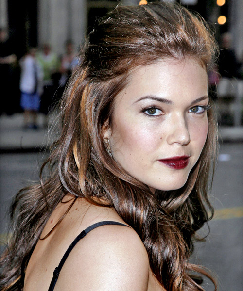 Mandy Moore  Long Curly    Half Up Half Down Hairstyle - side view