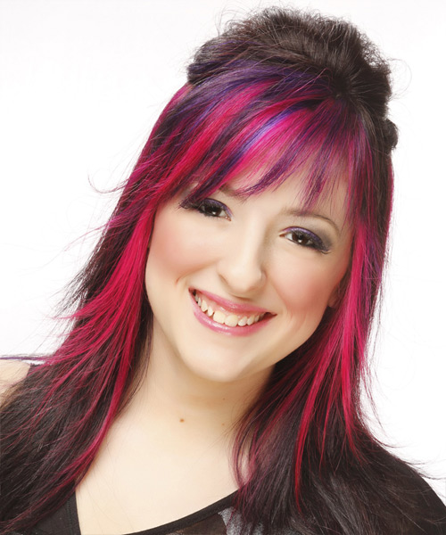 Long Half Up Emo Hairstyle
