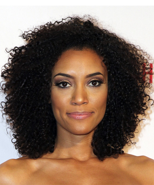 Annie Ilonzeh Medium Curly   Black   Hairstyle