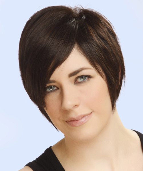 Short Chic Dark Brunette Hairstyle