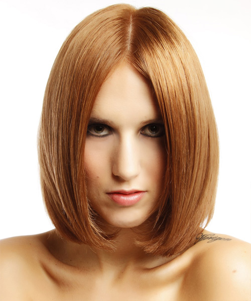 Medium Straight    Copper Red  Hairstyle