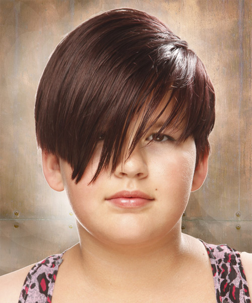 Short Hairstyle With Long Side-Swept Asymmetrical Bangs