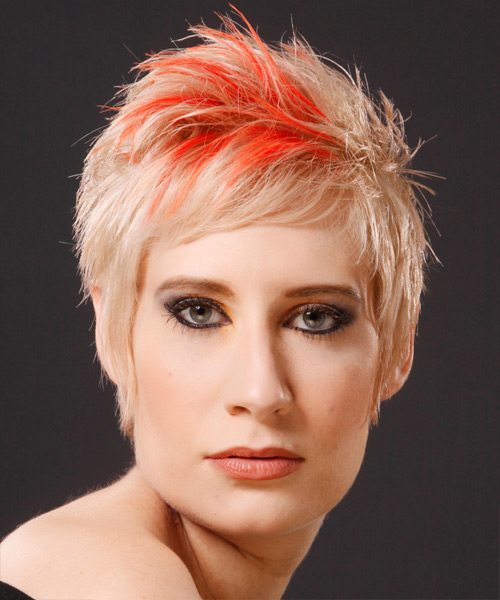 Short Wild Light Blonde Hairstyle With Height And Definition 