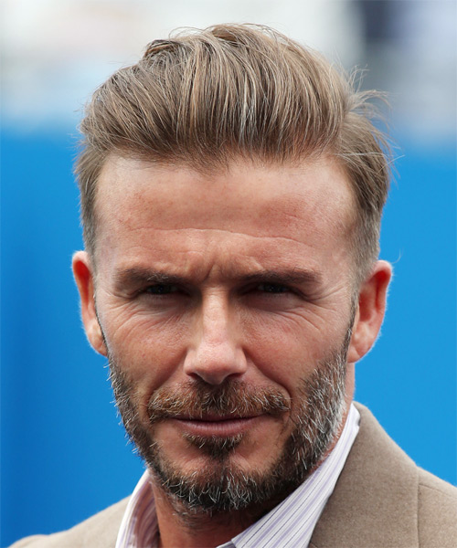 David Beckham Chic And Tidy Swept Back Hairstyle