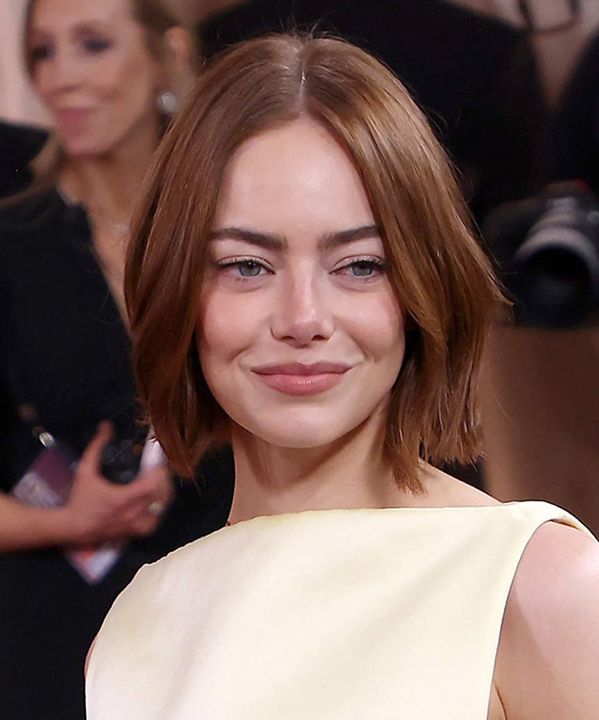 Emma Stone Contemporary Bob Cut - 2026 Golden Globe Awards