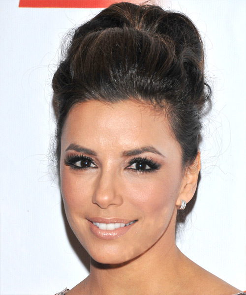 Eva Longoria Parker  Long Curly   Mocha  Updo Hairstyle