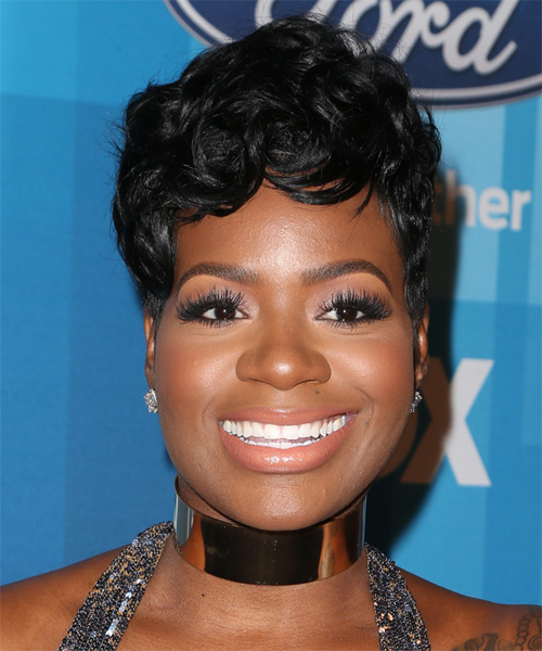 Fantasia Barrino     Black   Haircut with Side Swept Bangs
