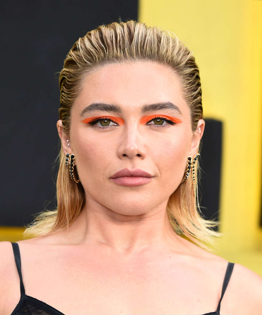Florence Pugh Slicked-Back Hairstyle that suits glasses