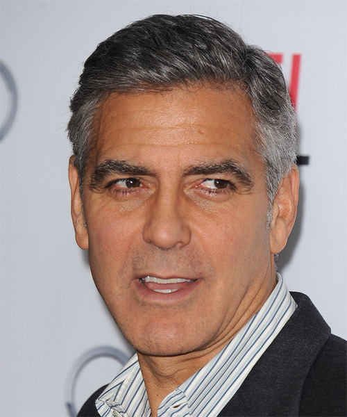 George Clooney Short Straight   Dark Grey   Hairstyle
