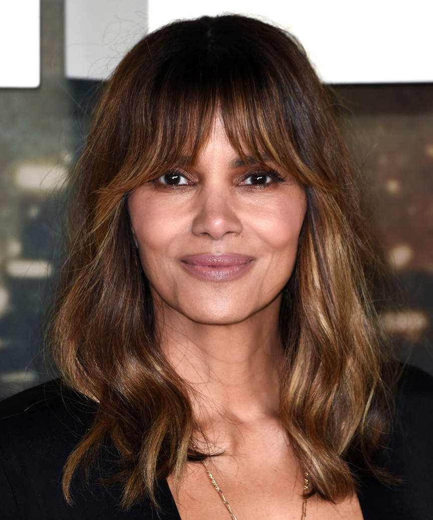 Halle Berry Medium-Length Hairstyle With Soft waves