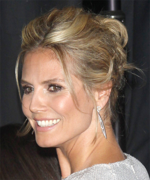 Heidi Klum  Long Straight    Updo Hairstyle - side on view