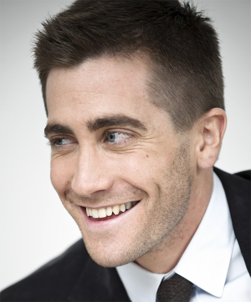 Jake Gyllenhaal Short Straight    Ash Brunette   Hairstyle - side on view