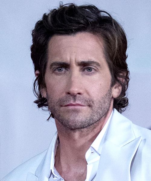 Jake Gyllenhaal Medium Wavy   Black    Hairstyle
