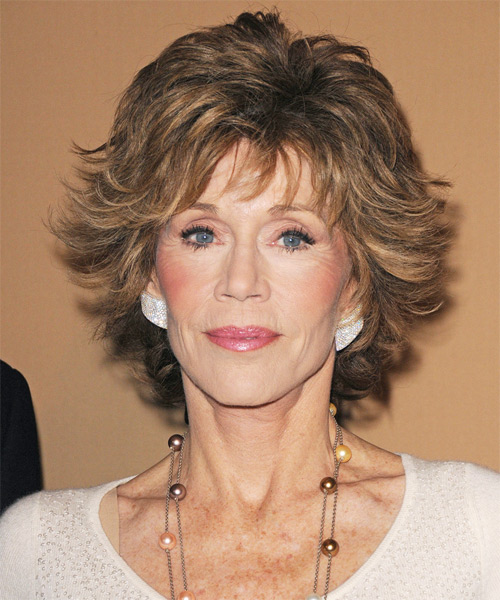 Jane Fonda's Jagged Cut Layered Hairdo