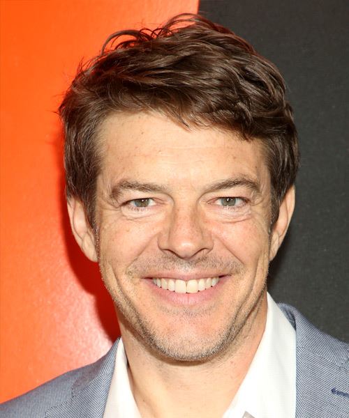 Jason Blum Short Wavy    Hairstyle with Side Swept Bangs