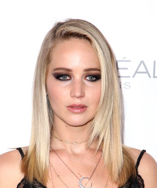 Jennifer Lawrence Medium Straight   Light Blonde   Hairstyle