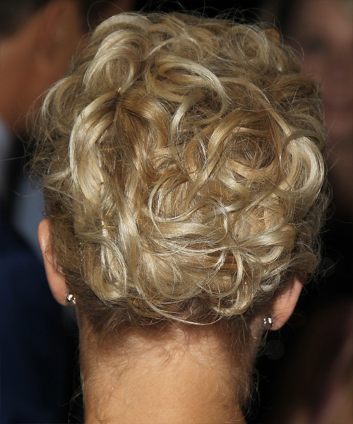 Julianne Hough  Long Curly   Light Golden Blonde  Updo Hairstyle   with Light Blonde Highlights - side view