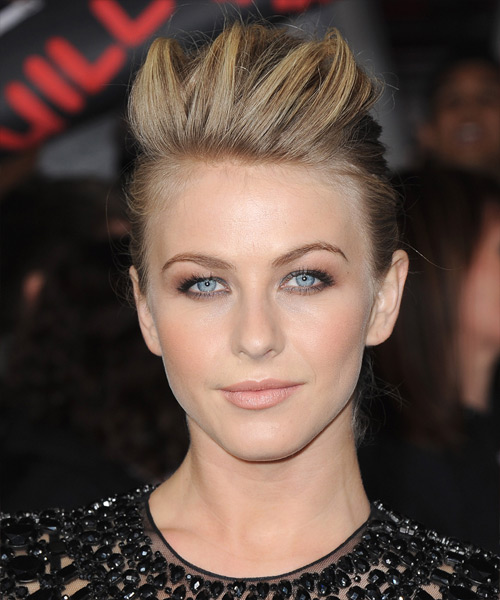 Julianne Hough  Long Straight   Dark Blonde and Light Blonde Two-Tone  Updo Hairstyle