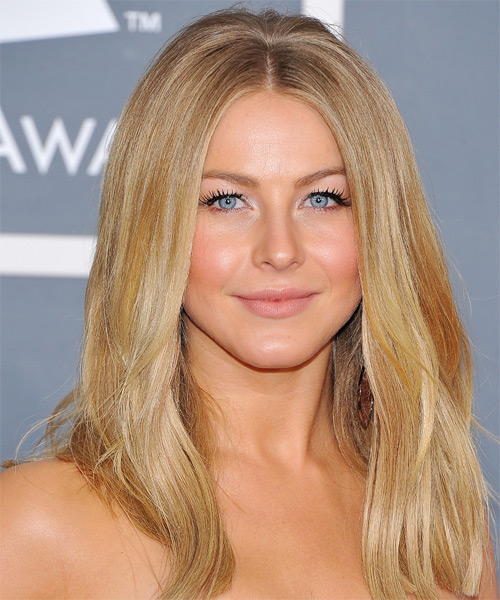 Julianne Hough Long Straight    Champagne Brunette   Hairstyle   with Light Blonde Highlights