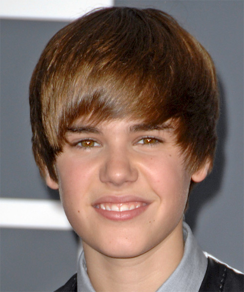 Justin Bieber Sleek And Smooth Hairstyle With Bangs