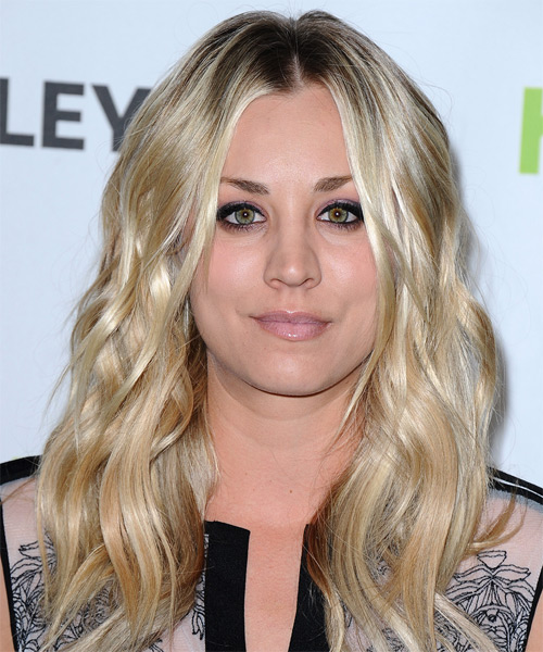 Kaley Cuoco Long Wavy   Light Blonde   Hairstyle