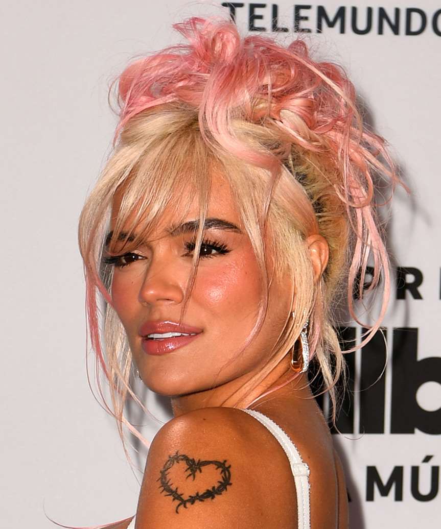 Karol G Updo Hair Color For Light Skin Tone