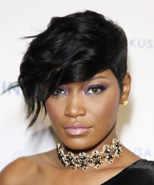 Keke Palmer Short Wavy   Black   Hairstyle