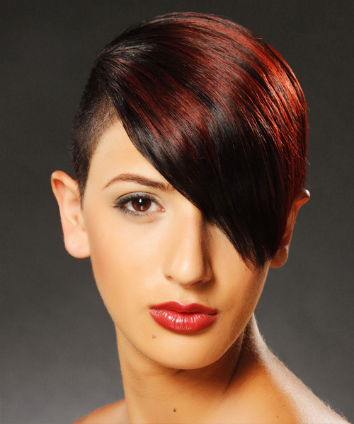 Short Undercut Hairstyle With Long Side Swept Bangs
