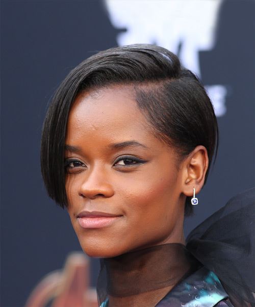 Letitia Wright Short Straight  Bob  Haircut  - side view