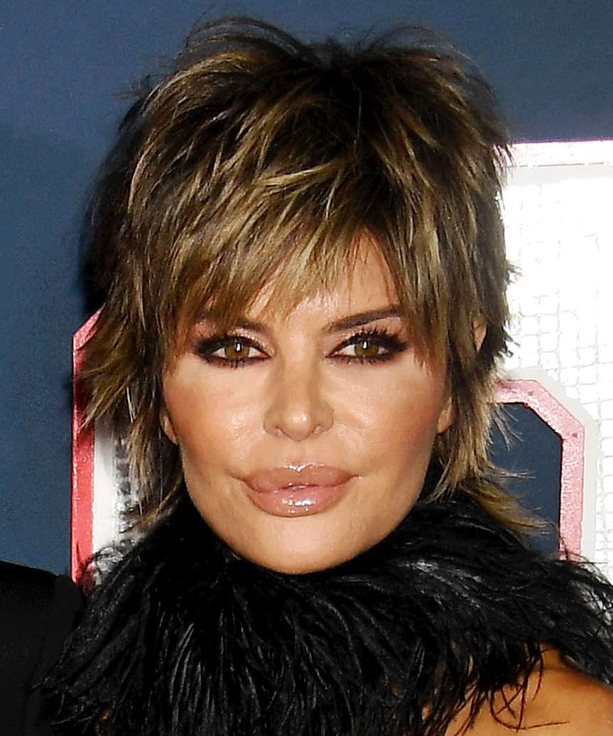 Lisa Rinna Short Shag Hairstyle With Highlights