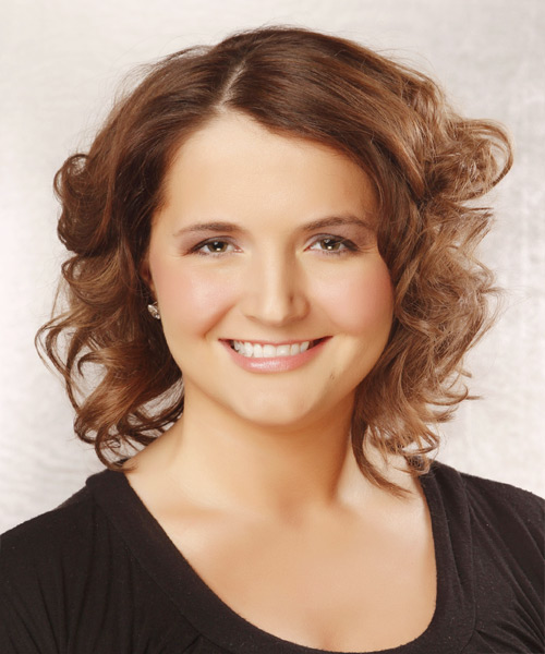 Medium Curly   Light Chestnut Brunette  Hairstyle