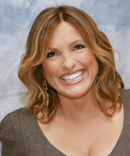 Mariska Hargitay Medium Wavy   Light Honey Brunette   Hairstyle