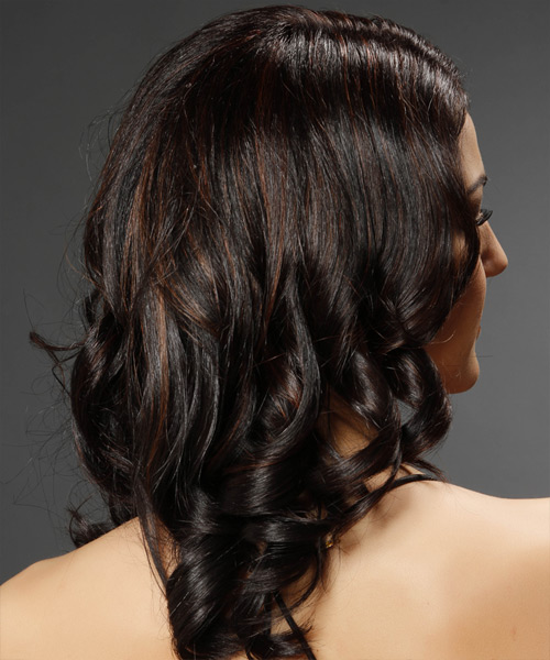 Brown Glossy Mid-Length Curls - side view