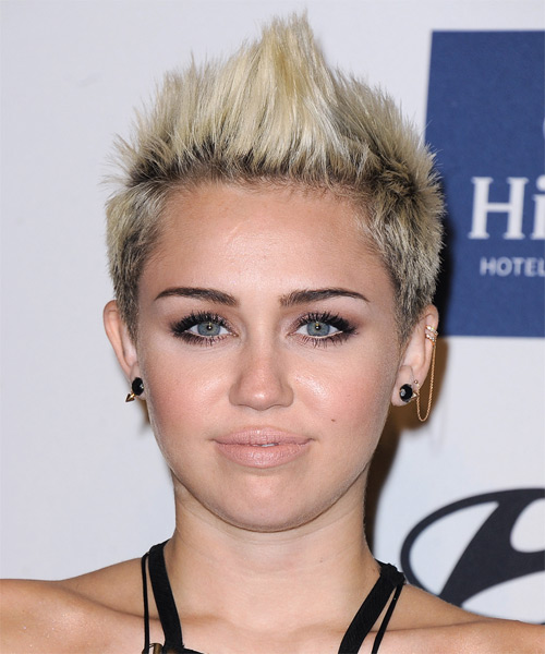 Miley Cyrus Short And Funky Spiked-Up Hairstyle 
