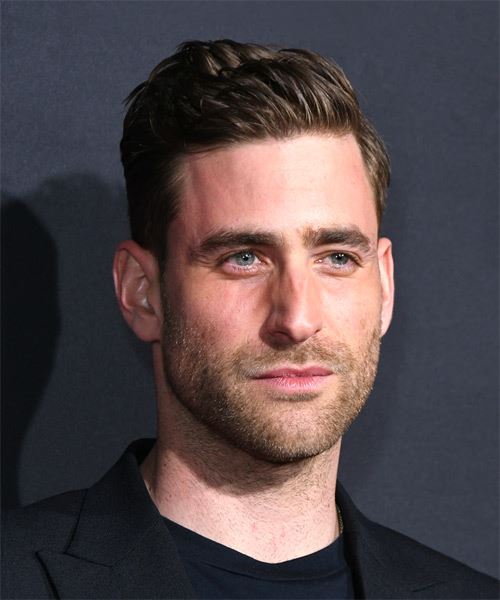 Oliver Jackson Cohen Short Straight    Hairstyle with Blunt Cut Bangs - side on view