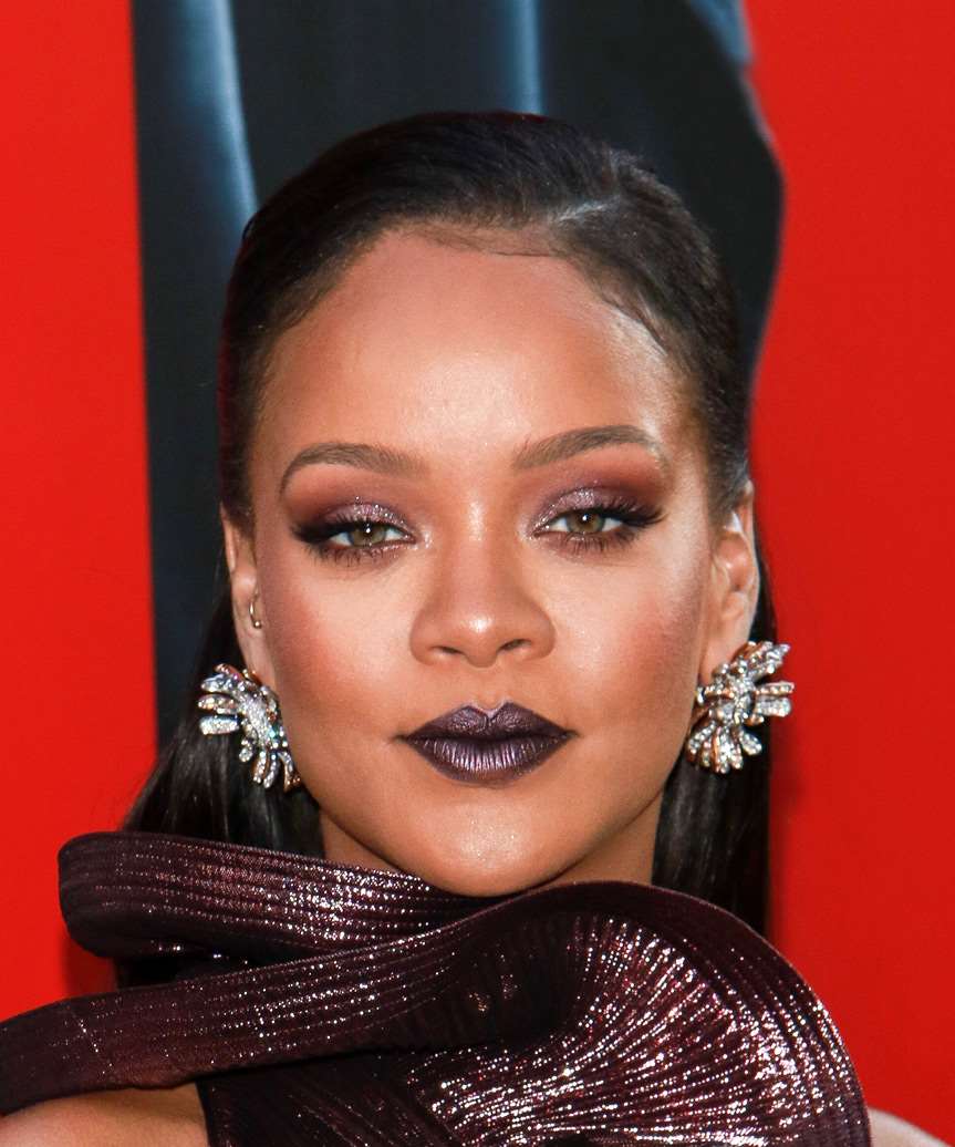 Rihanna Sleek Swept Back Hairdo