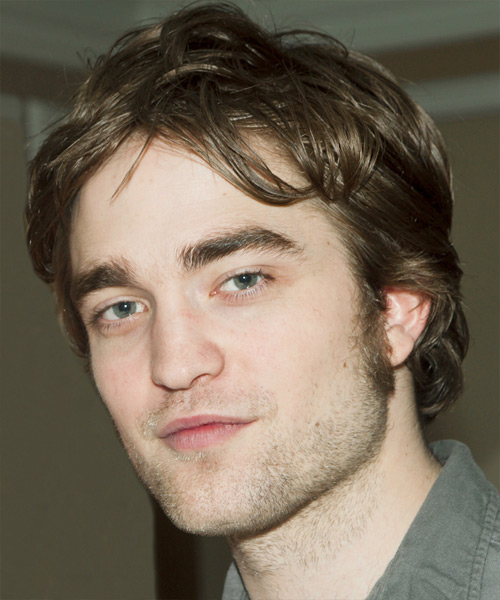 Robert Pattinson Medium Straight     Hairstyle - side on view